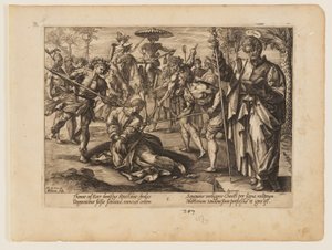 Szent Tamás mártíromsága, Krisztus és az apostolok mártíromságából alkotó: Hendrick Goltzius
