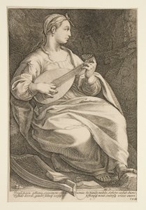 A kilenc múzsa: Terpsichore, 5. a 9-es sorozatban alkotó: Hendrick Goltzius