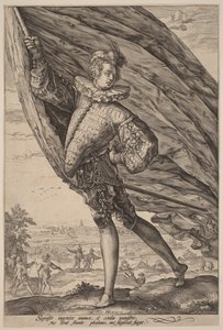 A zászlóvivő, balra fordulva alkotó: Hendrick Goltzius