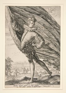 A zászlótartó, balra fordulva alkotó: Hendrick Goltzius