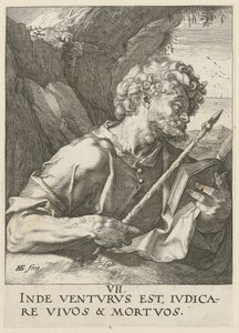 Tamás, a „Krisztus, a tizenkét apostol és Pál” sorozat 8. lapja alkotó: Hendrick Goltzius