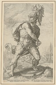 Titus Manlius Torquatus, a „Római hősök” sorozat 5. lapja alkotó: Hendrick Goltzius