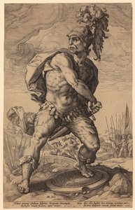 Titus Manlius Torquatus, a „Római hősök” sorozat 5. lapja alkotó: Hendrick Goltzius