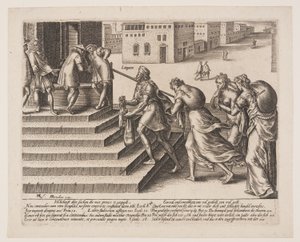Egyenlőtlen igazságszolgáltatás, 4. tábla A törvény visszaélései című fejezetből alkotó: Hendrick Goltzius