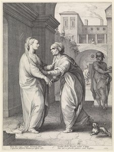 Látogatás, Mária és unokatestvére, Erzsébet alkotó: Hendrick Goltzius