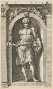 Vulcanus, az „Nyolc antik istenség” sorozat 4. lapja alkotó: Hendrick Goltzius