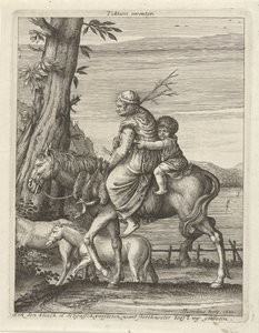 Nő és gyermek lóháton alkotó: Hendrick Hondius (I)