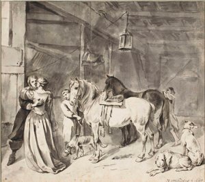 Egy lovag búcsút int egy hölgynek, 1678 alkotó: Hendrick Verschuring