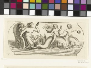 Amfitrit egy szekéren Tengeri istenek és istennők Nouveau Livre des Dieux et Deeßes De la Marine Bouckje (sorozat címe) alkotó: Hendrick de Keyser (I)