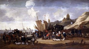 Jelenet a parton Scheveningen közelében