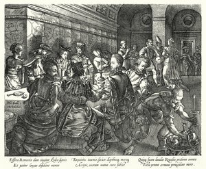 A bankett a Tarquinius-házban (metszet)