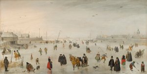 Jelenet a jégen, 1625 körül (olaj, panel)