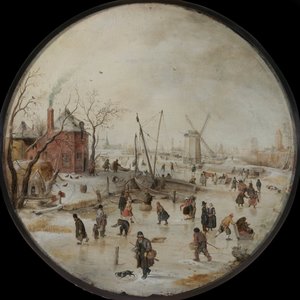 Frozen River korcsolyázókkal – Peinture de Hendrick Avercamp