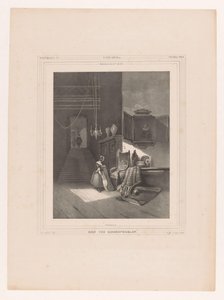 Nő a belső térben Intérieur du 17me siècle / Egy régi lovagi rezidencia (cím a tárgyon) alkotó: Hendrik Frederik Sartor
