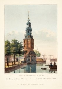 Amszterdam kilátása No.32. Mont Albans-Torenből. Az úgynevezett Mont-Alban-torony, 1825 (kézzel színezett metszet)