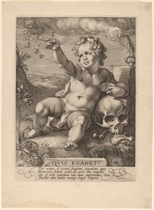A mulandóság allegóriája ("Homo Bulla") alkotó: Hendrik Goltzius