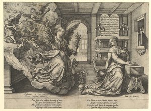 Angyali üdvözlet, 1594. alkotó: Hendrik Goltzius