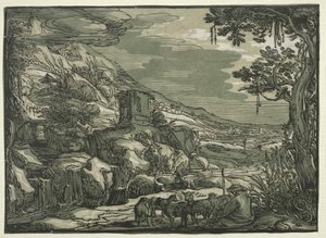 Árkádiai táj, c. 1615. alkotó: Hendrik Goltzius