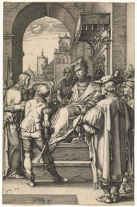 Krisztus Pilátus előtt, 1596 után (metszet) alkotó: Hendrik Goltzius