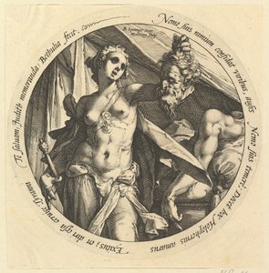 Judit a Holofernész fejével, kb. 1585. alkotó: Hendrik Goltzius