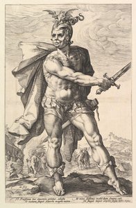 Mucius Scaevola, A római hősök sorozatból, 1586. alkotó: Hendrik Goltzius