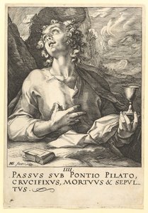Szent János Krisztustól, az apostoloktól és Szent Pál a hitvallással, kb. 1589. alkotó: Hendrik Goltzius