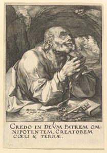Szent Péter, Krisztustól, az apostoloktól és Szent Pál a hitvallással, 1589. alkotó: Hendrik Goltzius