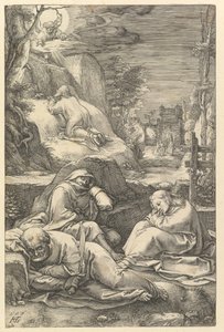 Agónia a kertben, Krisztus szenvedéséből, 1597. alkotó: Hendrik Goltzius
