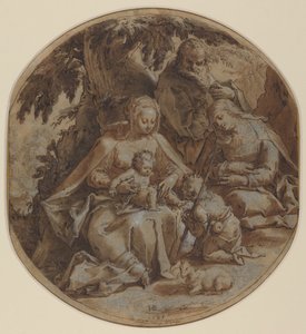 A Szent Család Szent Erzsébettel és Keresztelő Szent Jánossal alkotó: Hendrik Goltzius