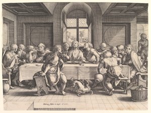 Az utolsó vacsora, 1585. alkotó: Hendrik Goltzius