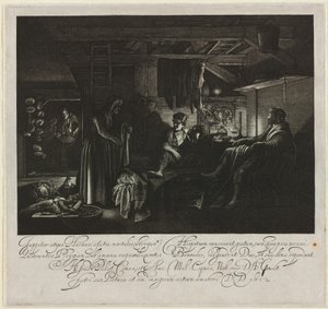 Jupiter és Merkúr Philemon és Baucis házában alkotó: Hendrik Goudt after Adam Elsheimer