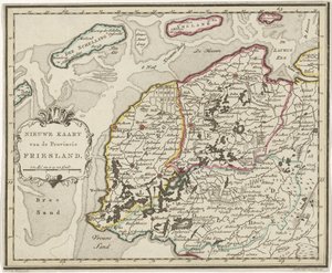 Frízföld térképe Friesland tartomány új térképe (cím az objektumon) alkotó: Hendrik Kloekhoff