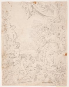 Sølvalderen. Tanulmány a Pietro da Cortona kompozíció után: Sala della Stufa, Palazzo Pitti, Firenze alkotó: Hendrik Krock