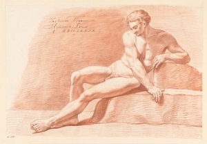 Ülő férfi akt, elölről nézve (3. díj 1779) alkotó: Hendrik Louw
