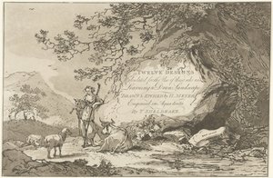 Herderin in een landschap Tizenkét terv azoknak a használatára számolva, akik tájrajzot tanulnak (a sorozat címe az objektumon) alkotó: Hendrik Meijer