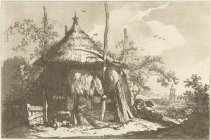 Herders bij een hooiberg Tizenkét terv azoknak a használatára számolva, akik tájrajzot tanulnak (sorozat címe) alkotó: Hendrik Meijer