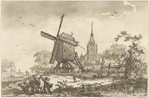 Táj szélmalommal és templommal Tizenkét terv azoknak a használatára számolva, akik tájrajzot tanulnak (sorozat címe)