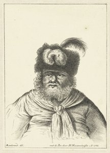 Ülő férfi prémes sapkával alkotó: Hendrik Nieuwenhuysen