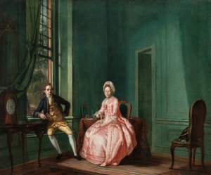 Johannes Nomsz költő és felesége, Anna Maria Telghorst az amszterdami ülőszobájukban.