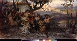 Bacchanalia. Henryk Siemiradzki (1843-1902) festménye, olaj, vászon, 1890 körül. Lengyel művészet