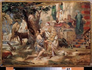 A tékozló fiú visszatérése. Henryk Siemiradzki (1843-1902) festménye, olaj, vászon. lengyel művészet alkotó: Henryk Siemiradzki