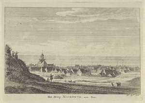 Kilátás Noordwijk aan Zee-ra Noordwijk aan Zee faluja (cím a tárgyon)