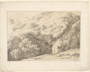 Sziklák bokrokkal Tentamina Lithographica (sorozat címe) Olasz tájak (sorozat címe)