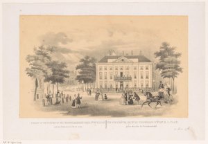 Kilátás a hágai Herenlogement van Dordrecht Tournooiveldről 1850 körül A nagyon jó születésű jhr. Mr. H. I. Caan házának kilátása a Tournooiveldről látható (cím a tárgyon)