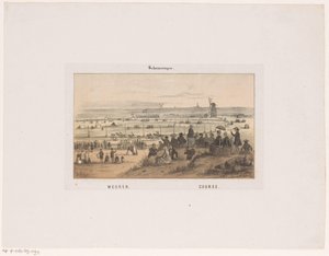 Wedren Scheveningenben 1846. augusztus 3-án. Verseny, pálya (cím az objektumon) Scheveningen emléke (sorozat címe)