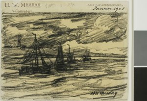 Hajók a tengeren alkotó: Hendrik Willem Mesdag