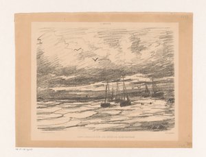 Viharos idő Scheveningen partjainál Temps orageux sur les côtes de Scheveningue (cím a tárgyon) alkotó: Hendrik Willem Mesdag
