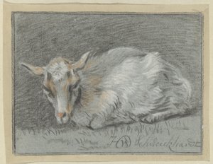 fekvő kecske alkotó: Hendrik Willem Schweickhardt (signed by artist)