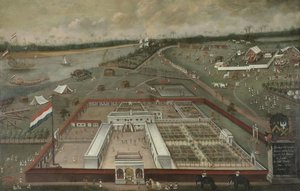 A Holland Kelet-Indiai Társaság kereskedelmi postája a Gangesz mellett Hooghlyban, Bengáliában, 1665 alkotó: Hendrik van Schuylenburgh