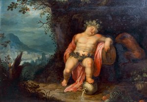Bacchus Asleep (olaj, vászon) alkotó: Hendrik van the Elder Balen